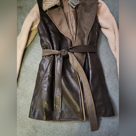 NWT Reed Krakoff Leather Long Vest with Wool and Silk Liner Size Medium - Picture 2 of 16